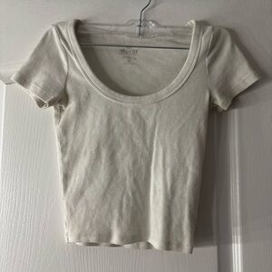Hollister Cream Scoop Neck Crop Top
